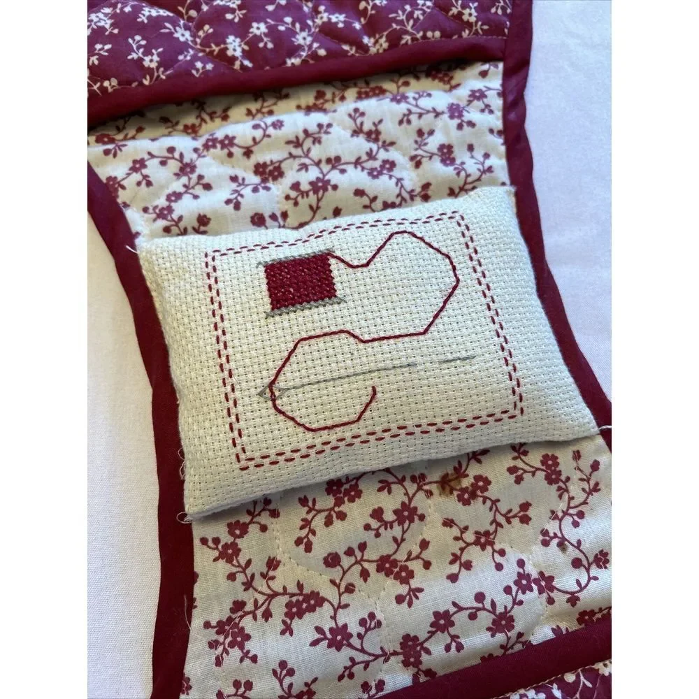 Vintage‎ Handmade Sewing Armrest Organizer W/ Pin Cushion Pockets